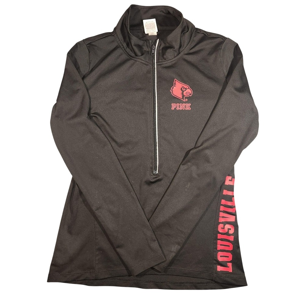 Victoria's Secret PINK Louisville‎ Cardinals Shirt Womens Medium Black Football